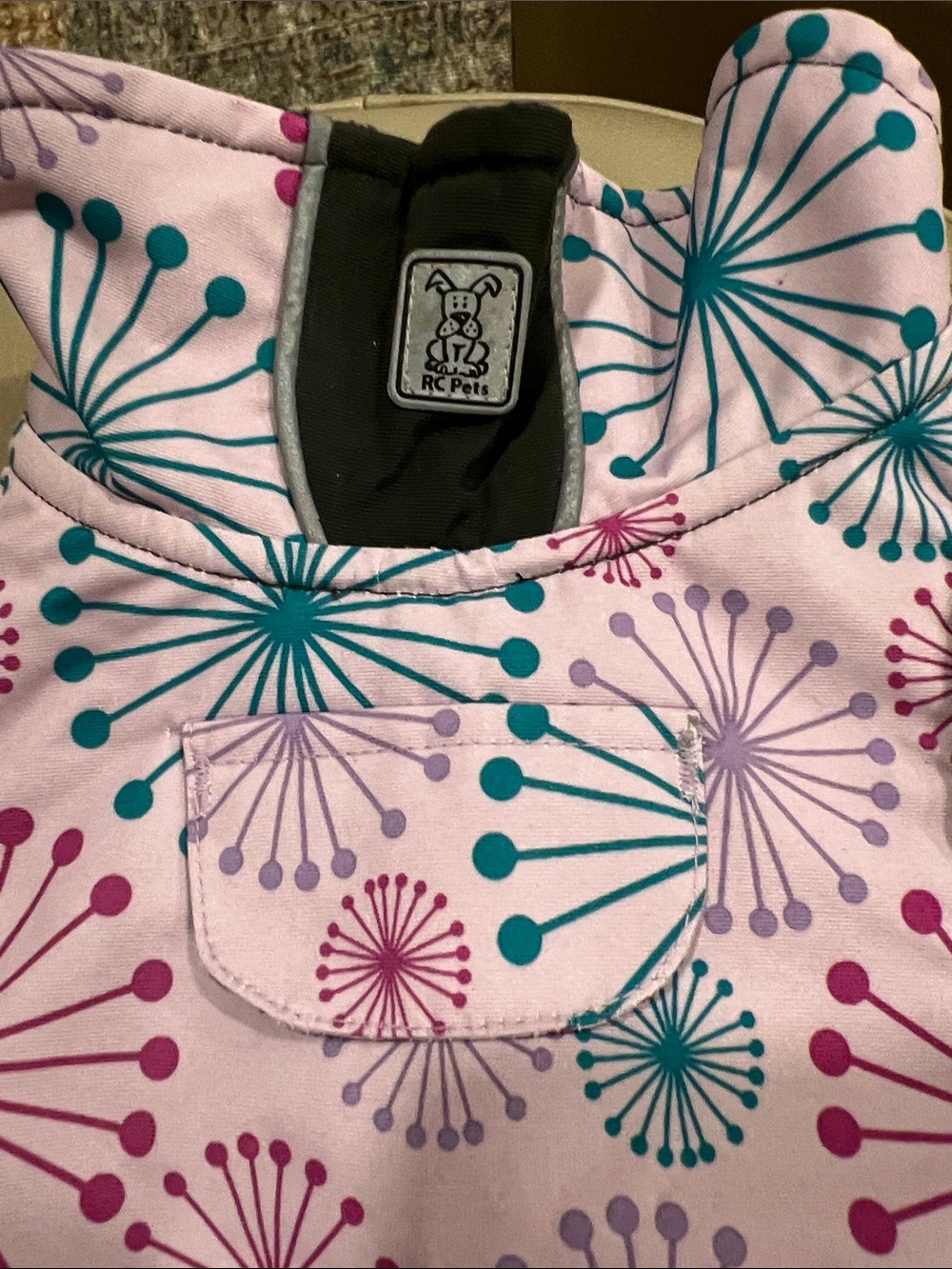 Fleece lined dog rain jacket - Picture 2 of 7